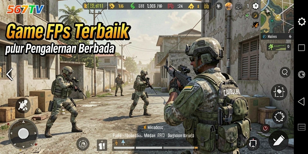 Gameplay intens dalam 567TV dengan aksi tembak-menembak seru.