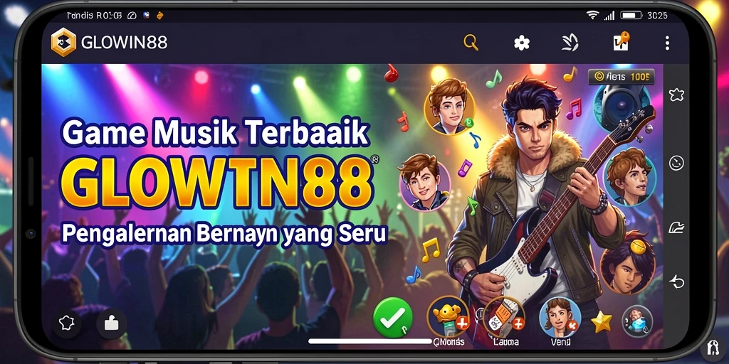 Tampilan gameplay seru di GLOWIN88 dengan beragam lagu.