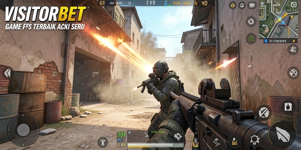 Gameplay seru dari VISITORBET saat menembak musuh.