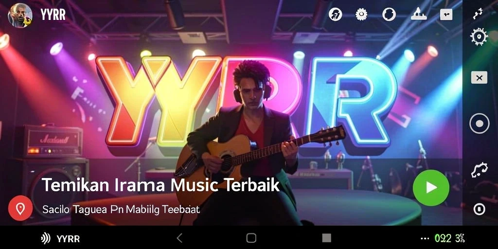 Screenshot utama YYRR menunjukkan gameplay musik yang seru dan interaktif.